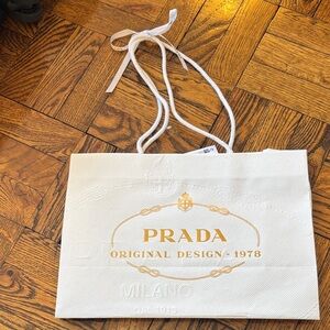 Prada Cream and Gold Designer Bag